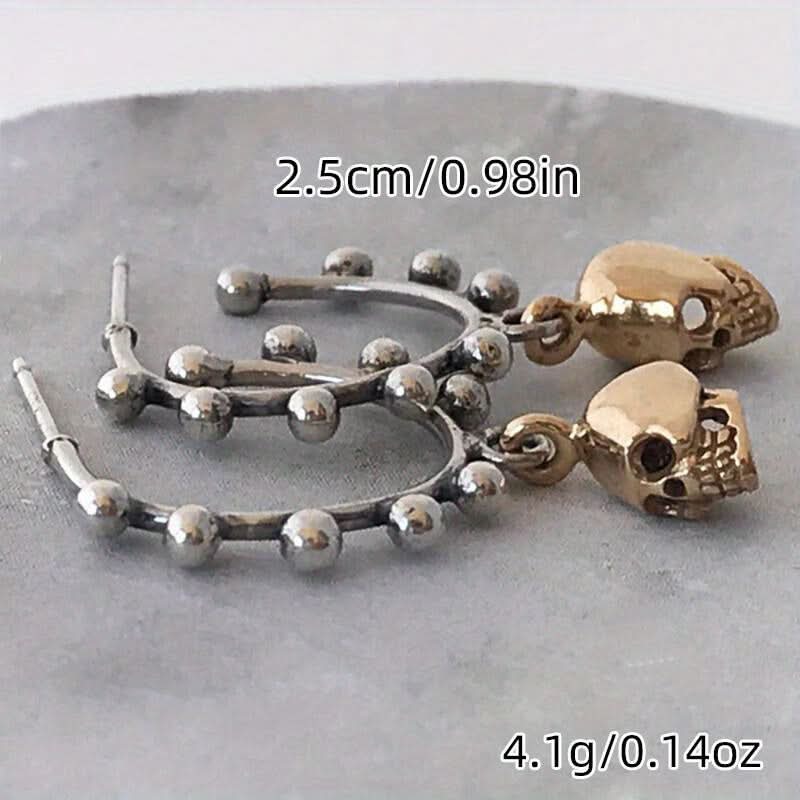Vintage Skull Ball Gothic Earrings Set