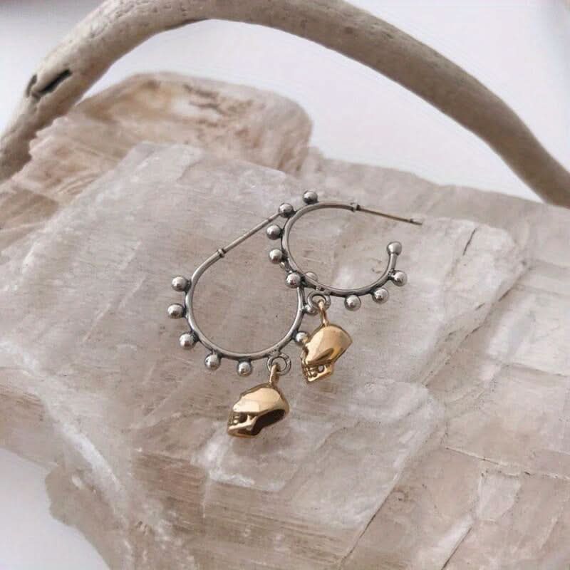 Vintage Skull Ball Gothic Earrings Set