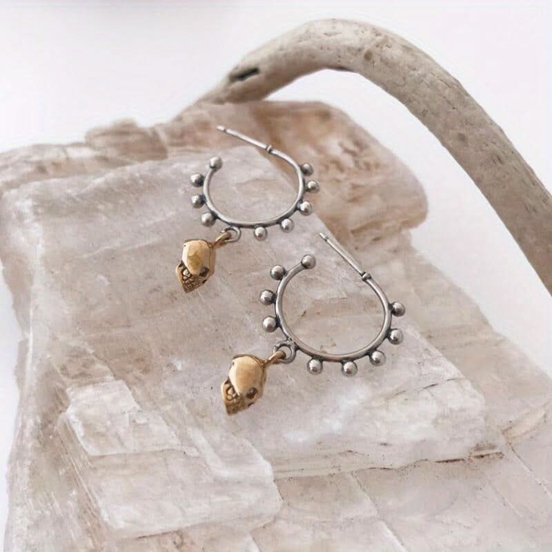 Vintage Skull Ball Gothic Earrings Set