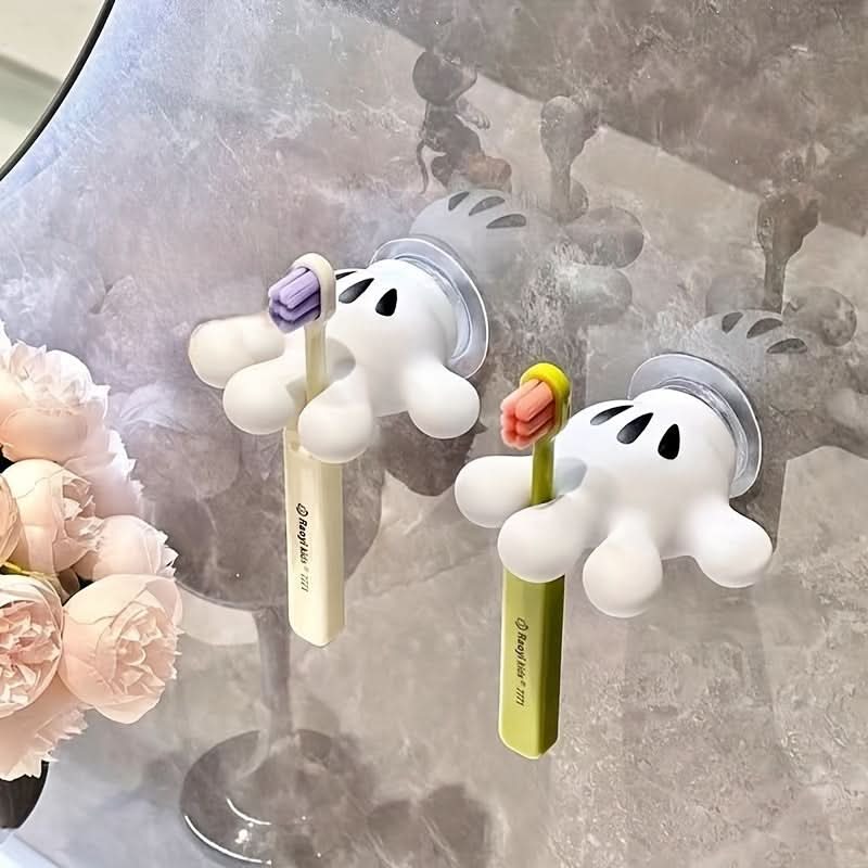 Silicone Toothbrush Holder Set with Suction Hooks
