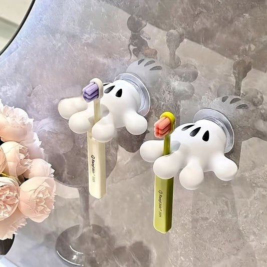 Silicone Toothbrush Holder Set with Suction Hooks