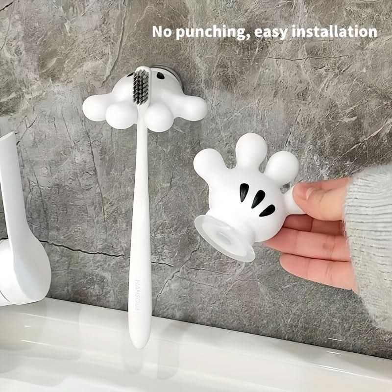 Silicone Toothbrush Holder Set with Suction Hooks