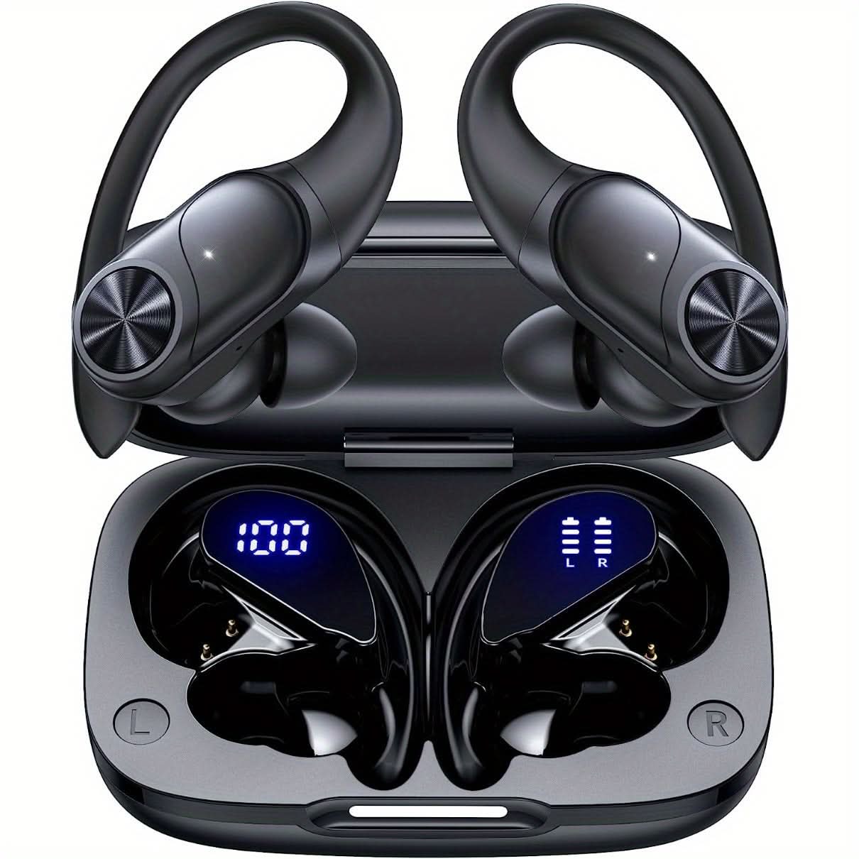 80 Hours Playtime Wireless Headset with Digital Display