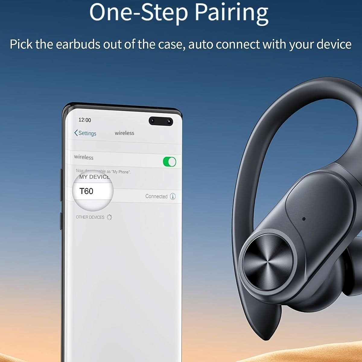 80 Hours Playtime Wireless Headset with Digital Display