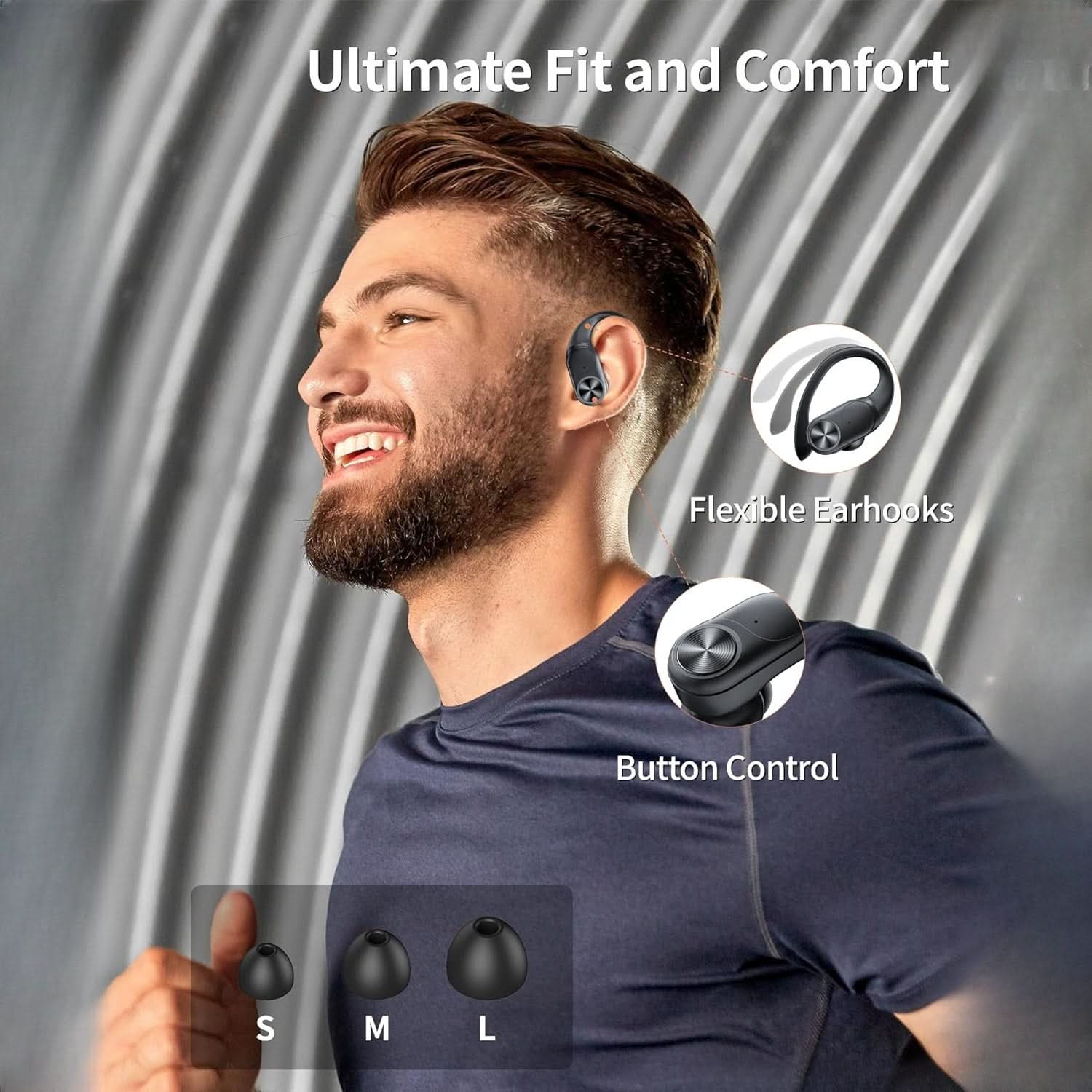 80 Hours Playtime Wireless Headset with Digital Display