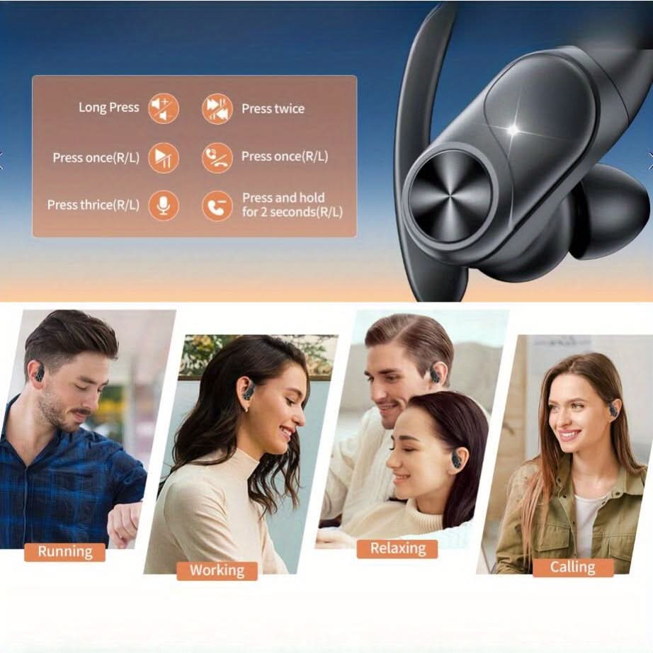 80 Hours Playtime Wireless Headset with Digital Display