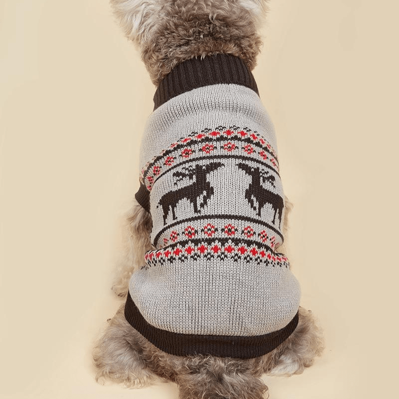 Fair Isle Knit Dog Sweater – Cozy Winter Pullover
