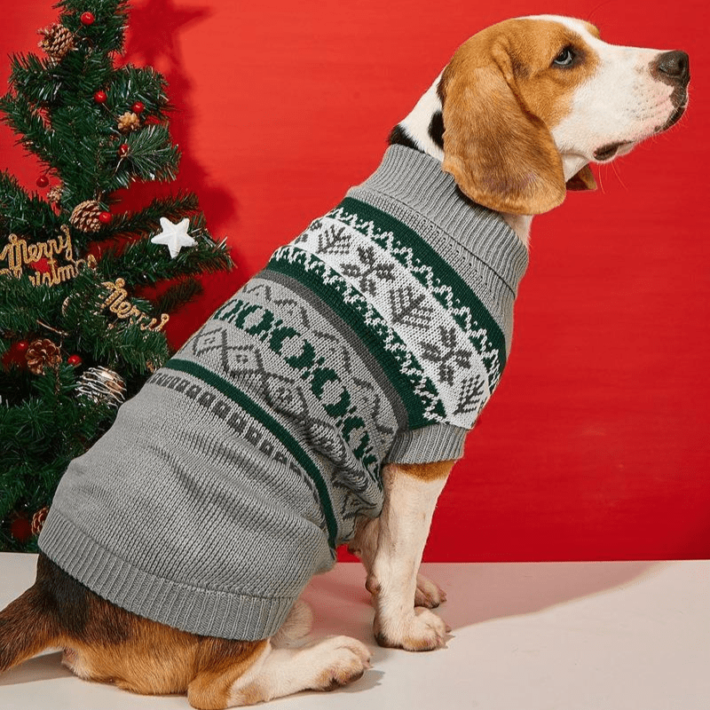 Fair Isle Knit Dog Sweater – Cozy Winter Pullover