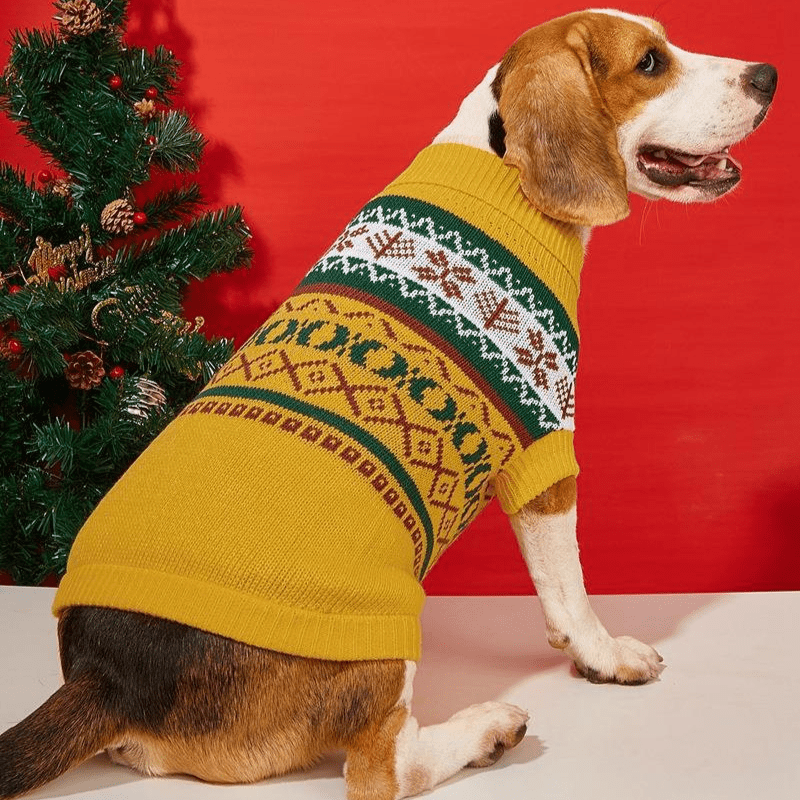 Fair Isle Knit Dog Sweater – Cozy Winter Pullover