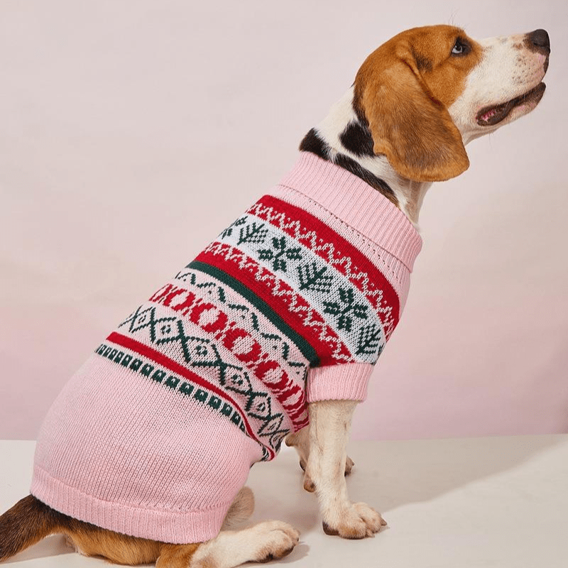 Fair Isle Knit Dog Sweater – Cozy Winter Pullover