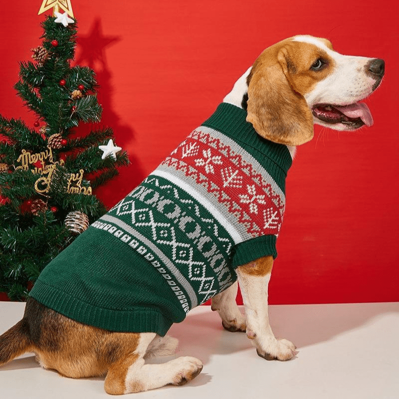 Fair Isle Knit Dog Sweater – Cozy Winter Pullover
