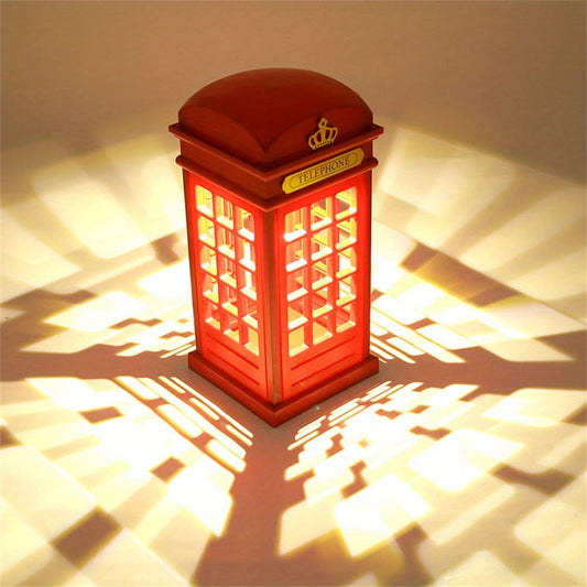 Vintage LED Telephone Booth Lamp – Touch-Control Dimmable Light