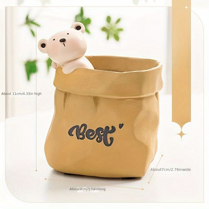 Rabbit Desk Pen Holder Organizer Decor