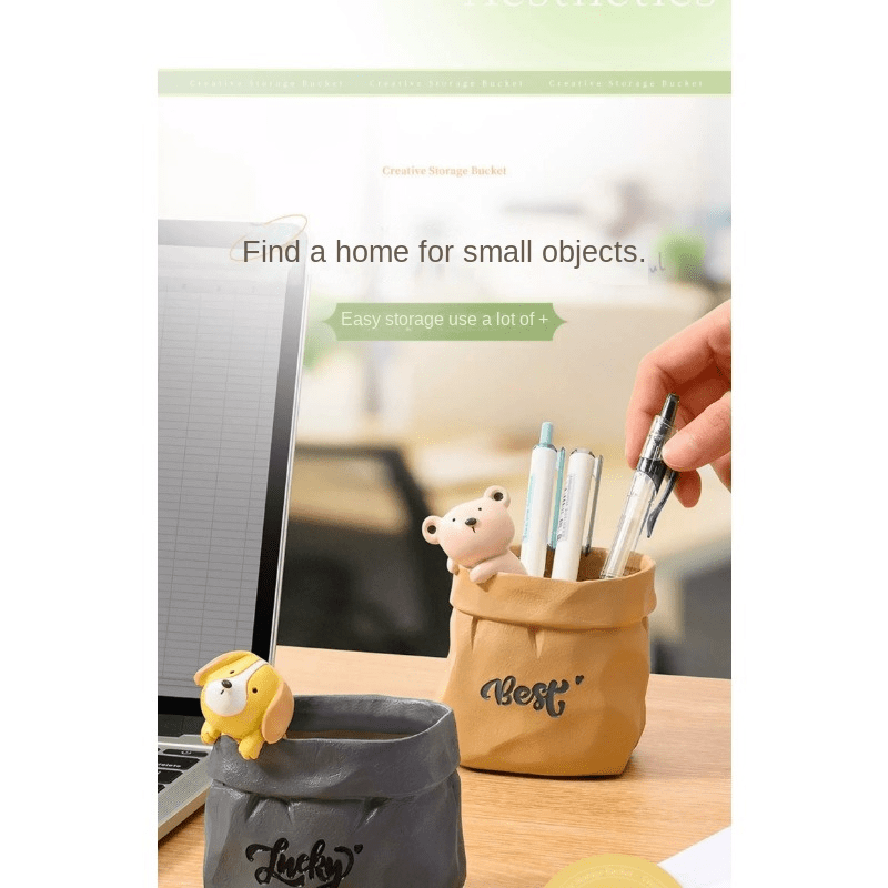 Rabbit Desk Pen Holder Organizer Decor