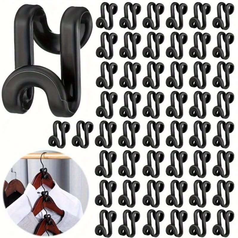 50pcs Plastic Closet Space-Saving Hanger Connectors