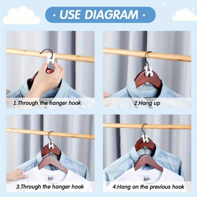 50pcs Plastic Closet Space-Saving Hanger Connectors