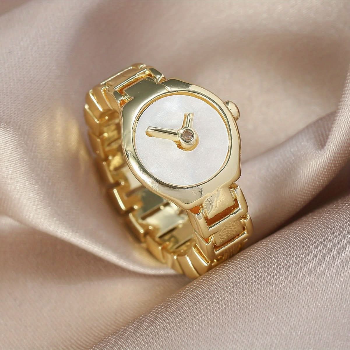 Creative Watch Design Yellow Alloy Ring