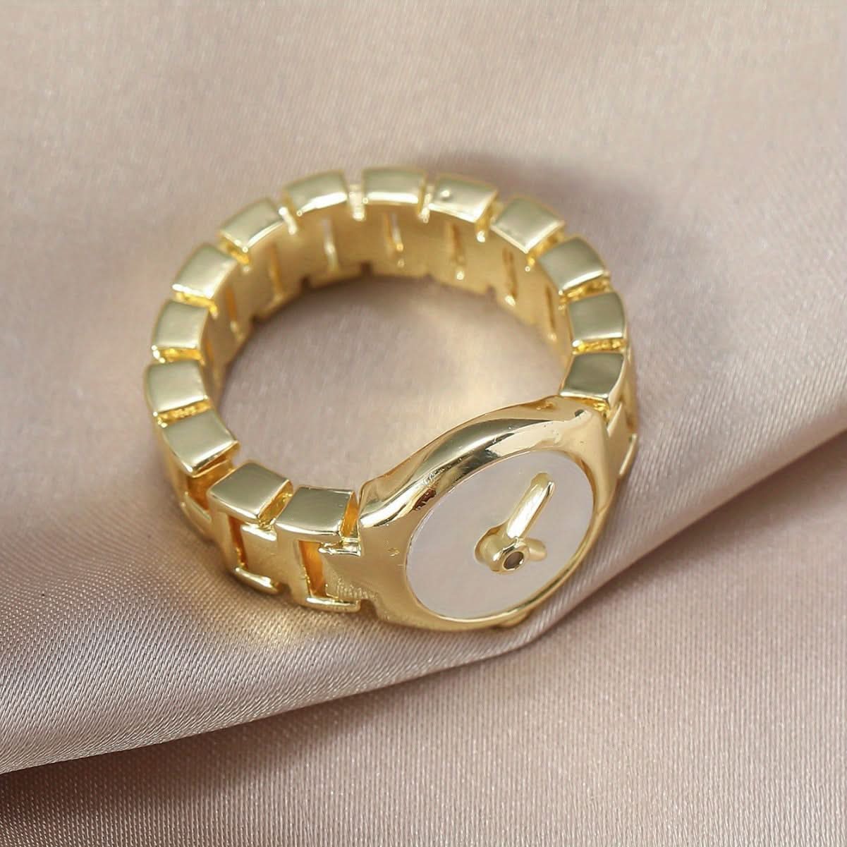 Creative Watch Design Yellow Alloy Ring
