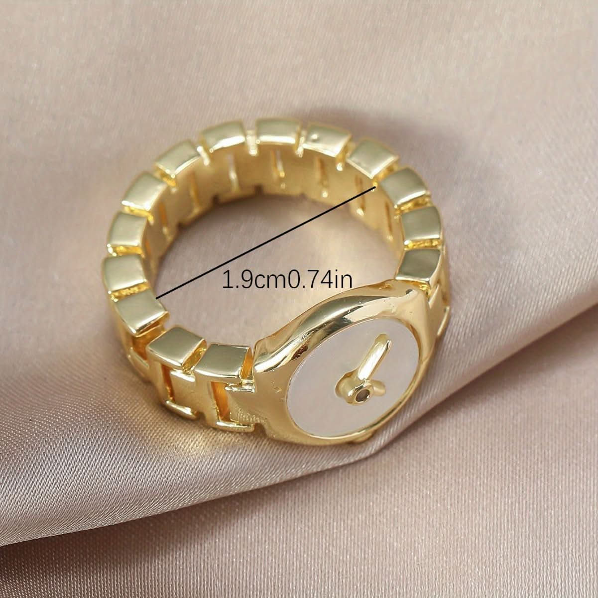 Creative Watch Design Yellow Alloy Ring