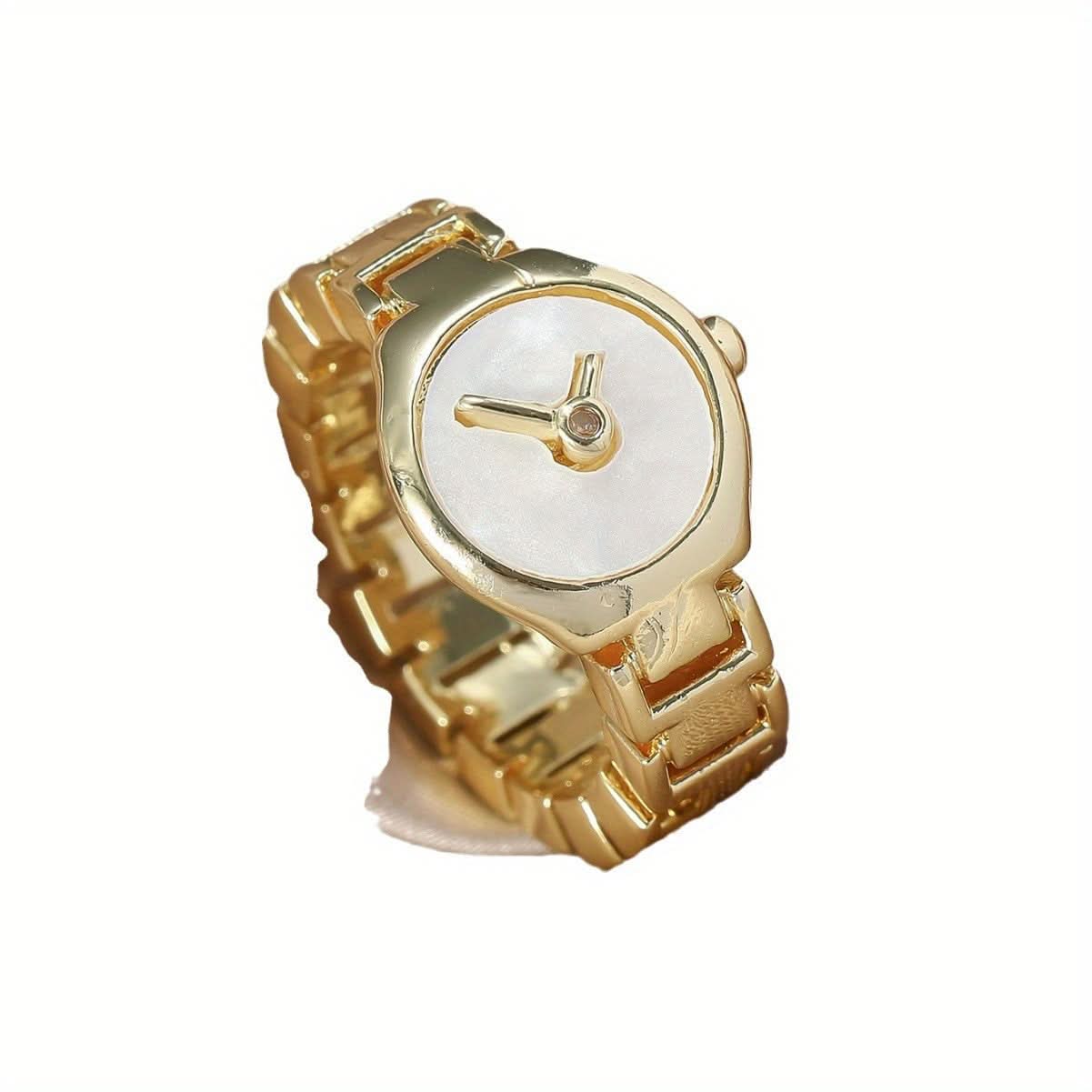Creative Watch Design Yellow Alloy Ring