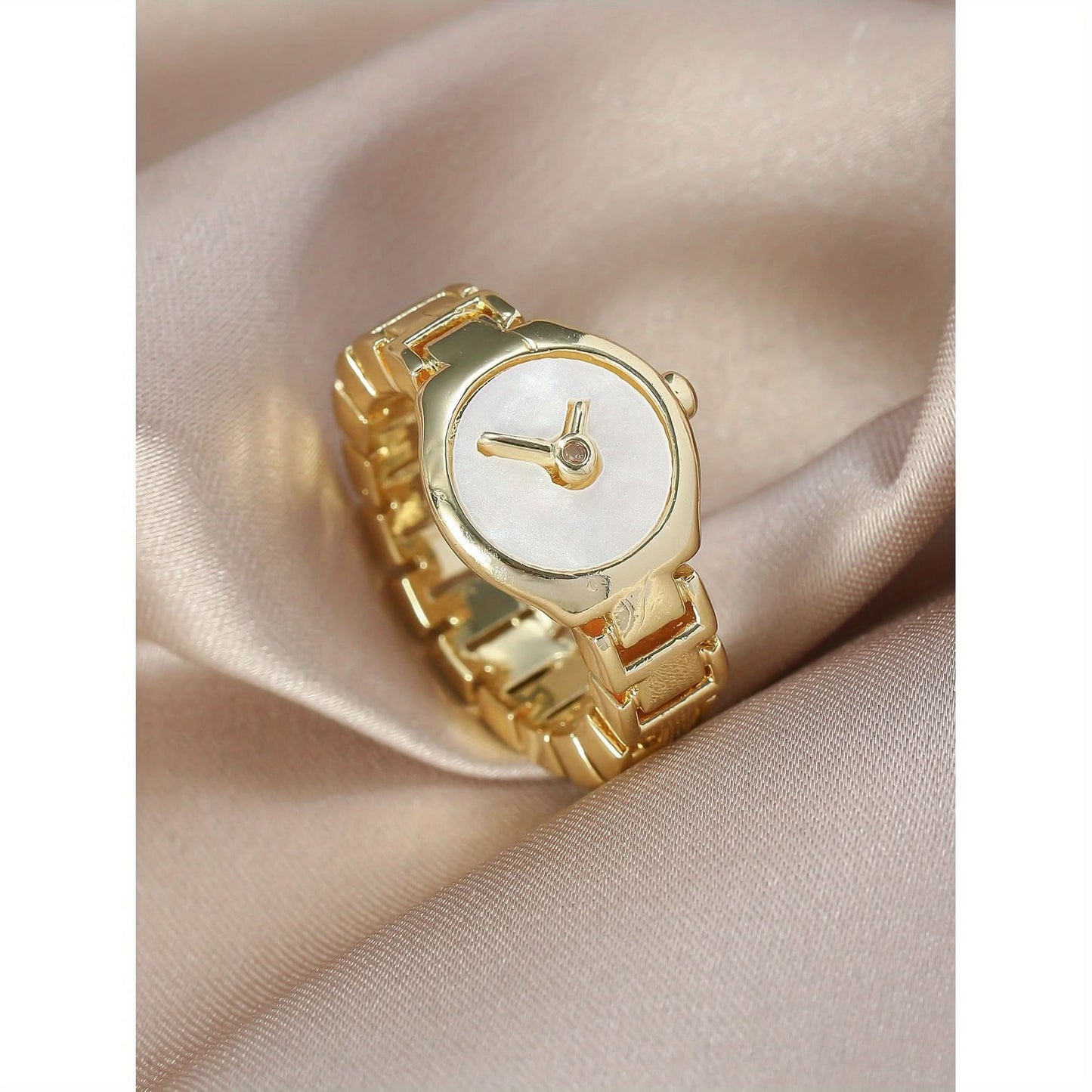 Creative Watch Design Yellow Alloy Ring