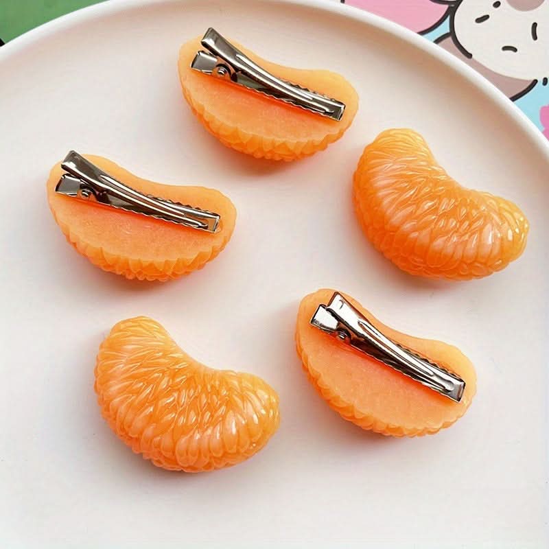 5Pcs Orange Fruit Hair Clips for Kids