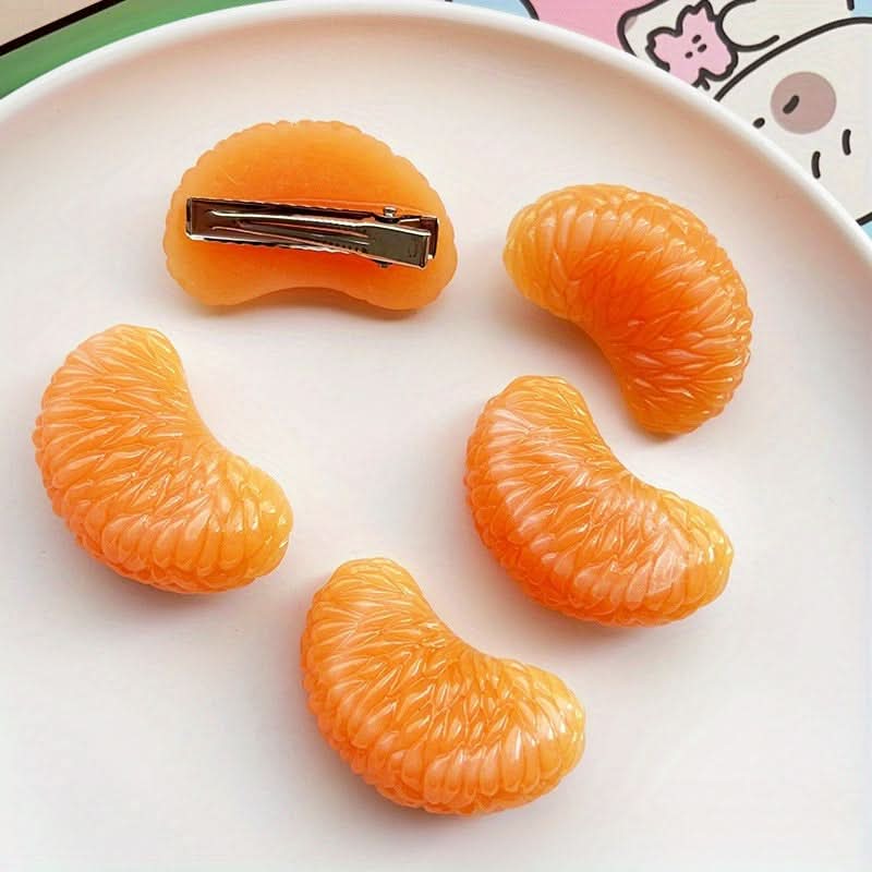 5Pcs Orange Fruit Hair Clips for Kids