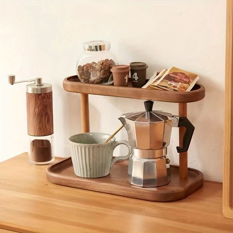 Multifunctional 2-Tier Wooden Desktop Organizer Set