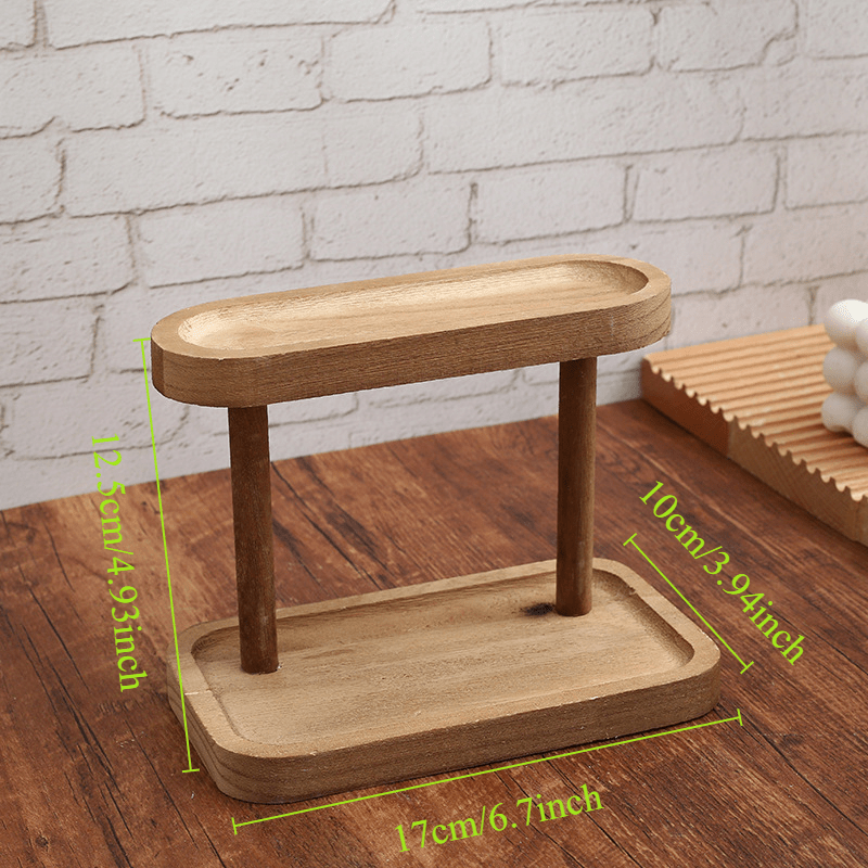 Multifunctional 2-Tier Wooden Desktop Organizer Set
