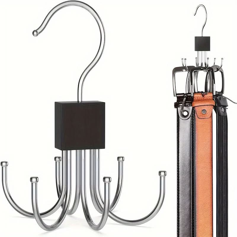 360° Rotating Belt Hanger – Durable Metal Organizer for Belts