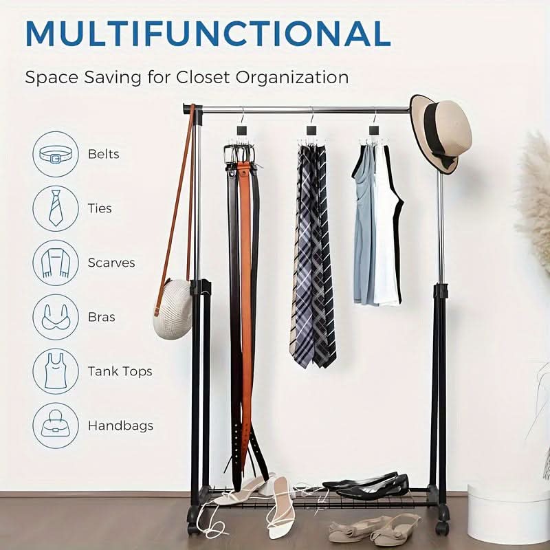 360° Rotating Belt Hanger – Durable Metal Organizer for Belts