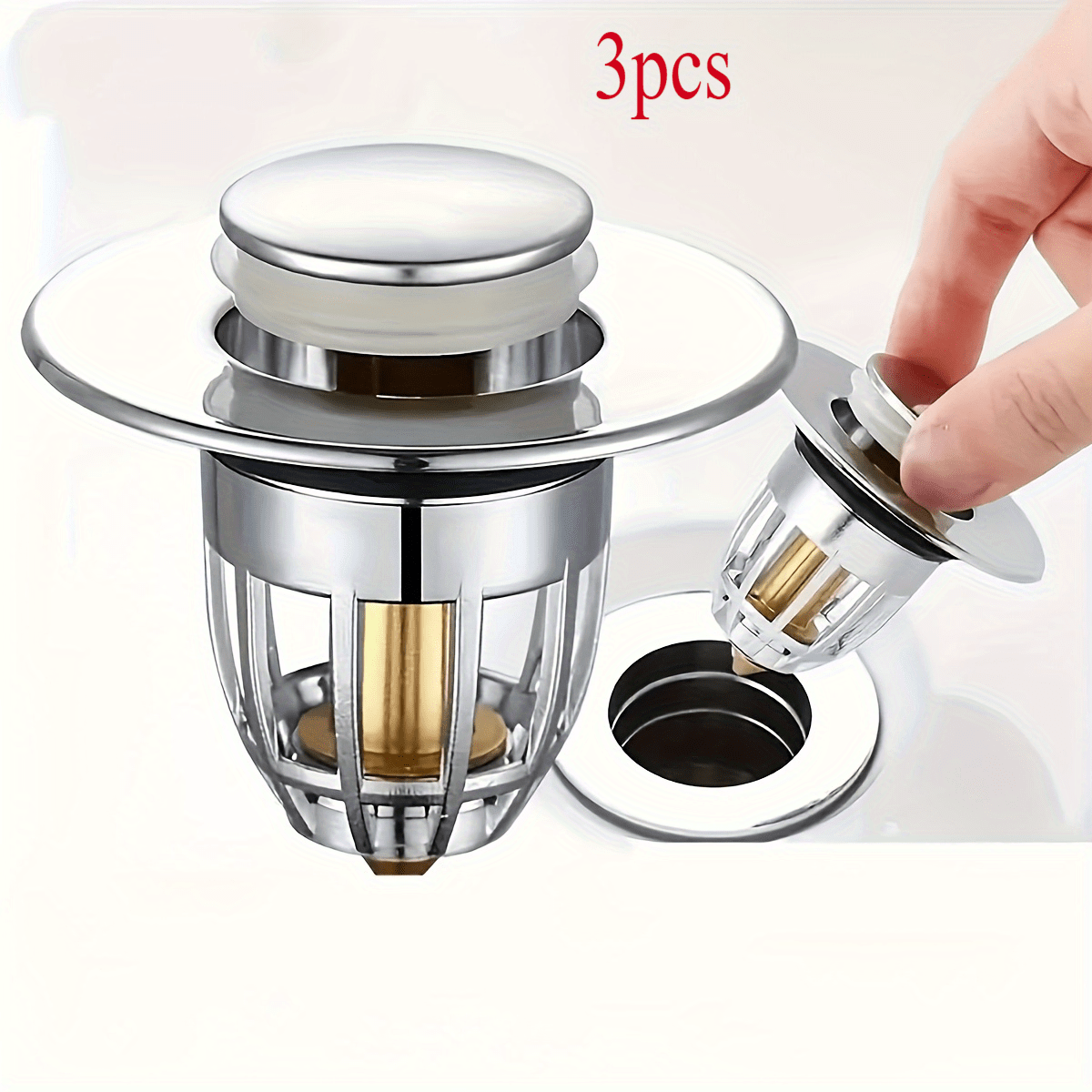 3-Piece Bathroom Sink Stopper Set