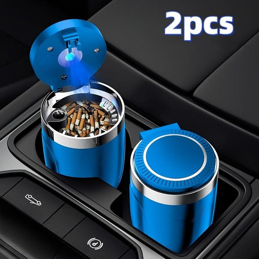 LED Car Ashtray Set with Easy-Clean Design