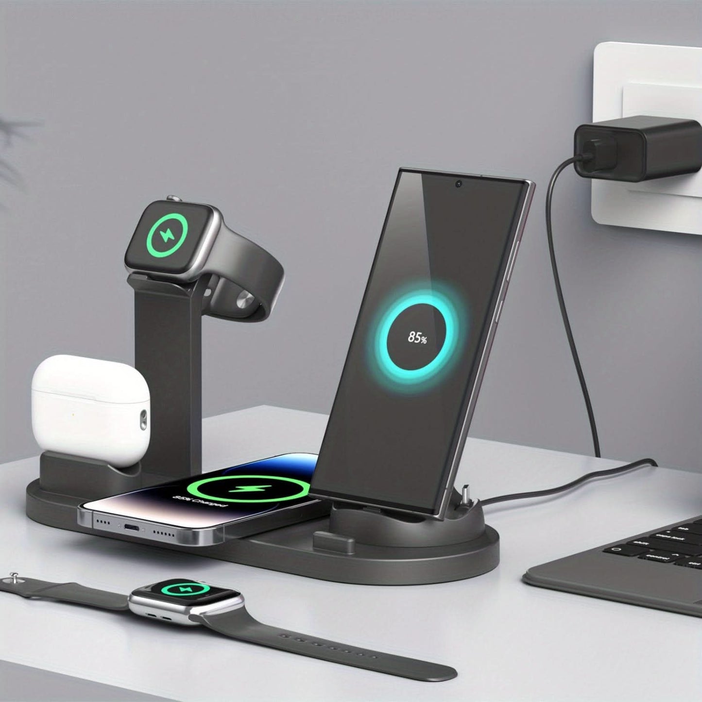 4-in-1 Wireless Charging Station - Fast Charge Dock