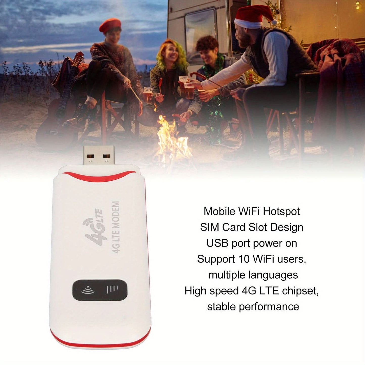 Portable 4G Wi Fi Stick - Wireless Network Router, Pocket Hotspot,