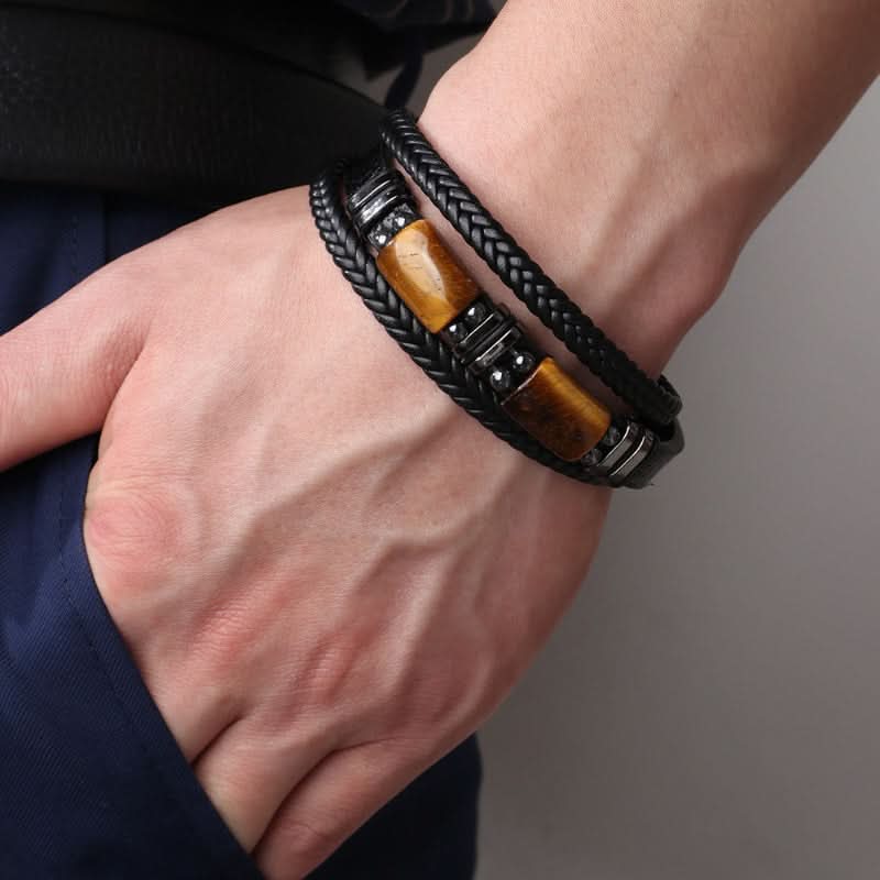 Multi-Layer Tiger Eye Bracelet – Natural Stone Beaded Wristband