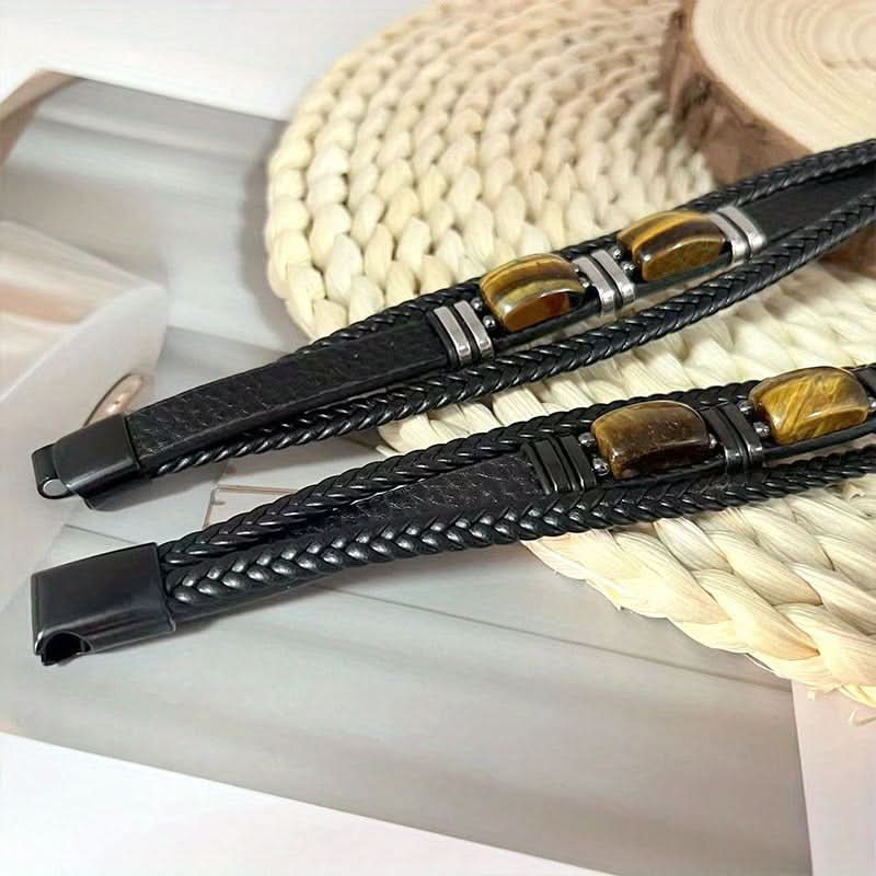 Multi-Layer Tiger Eye Bracelet – Natural Stone Beaded Wristband