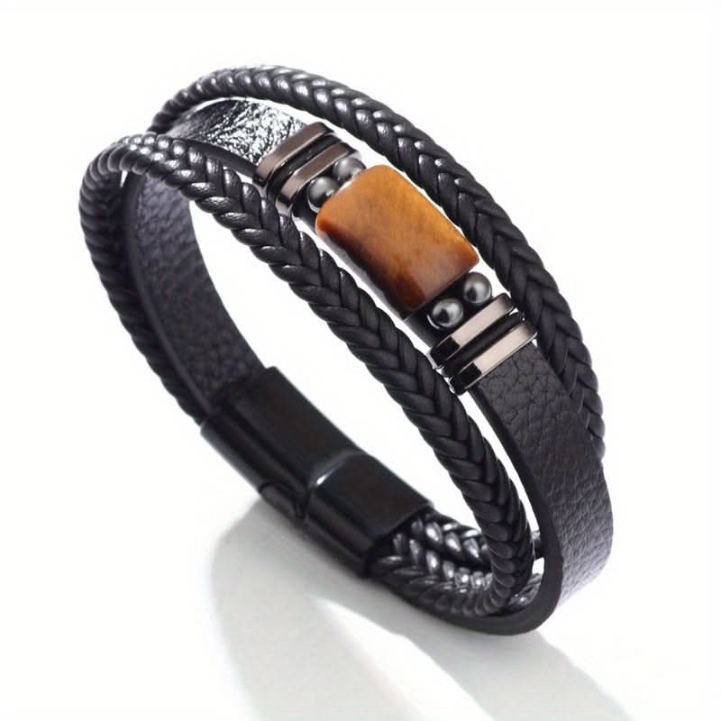 Multi-Layer Tiger Eye Bracelet – Natural Stone Beaded Wristband