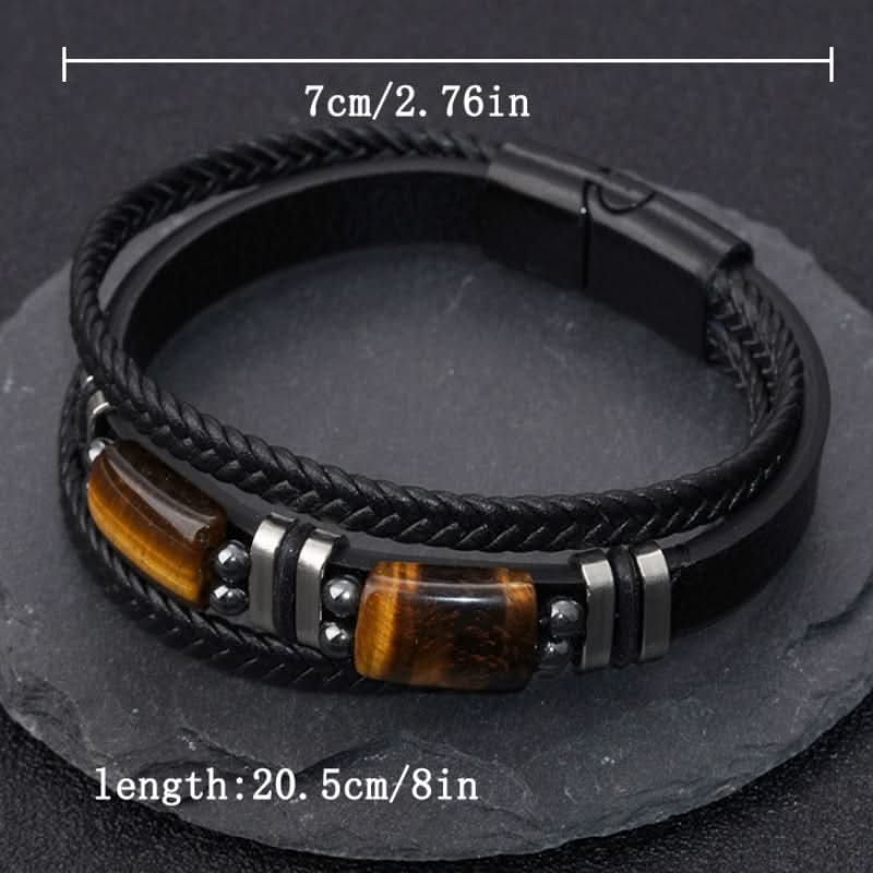 Multi-Layer Tiger Eye Bracelet – Natural Stone Beaded Wristband
