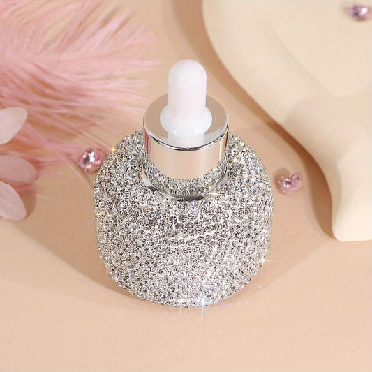1oz Rhinestone Glass Dropper Bottle