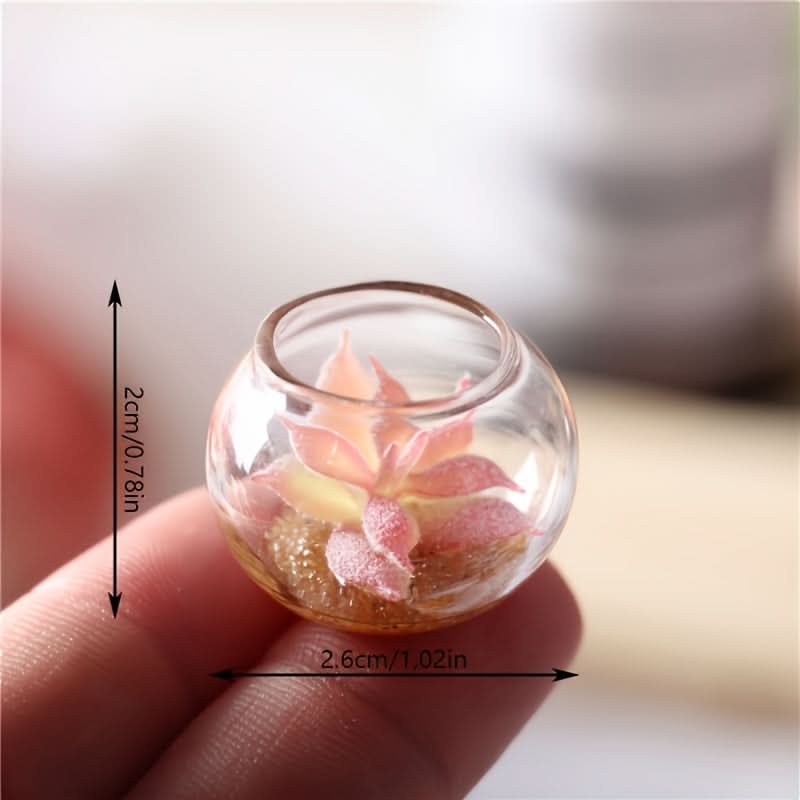 3 Mini Potted Bonsai Models – Crystal-Clear Artificial Plants