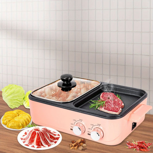 2-in-1 Electric Hot Pot & Korean BBQ Grill – 1500W, 2L Non-Stick Shabu Grill