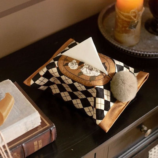 Vintage Plaid Tissue Holder – Rustic Home Decor