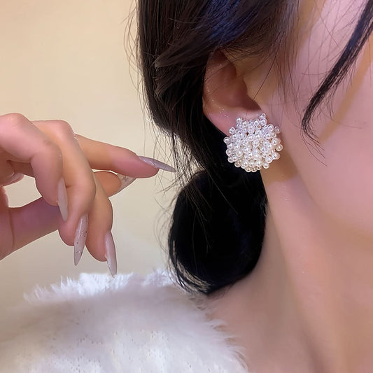 Elegant Spherical Faux Pearl Earrings – Timelessly Simple