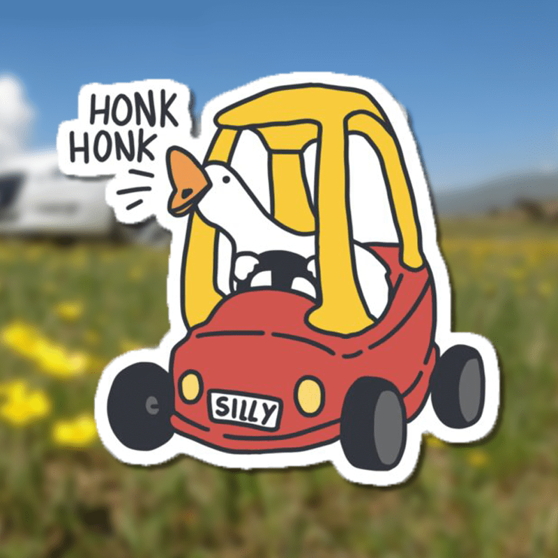 Funny Goose Anime Car Sticker – Glossy Acrylic Decal
