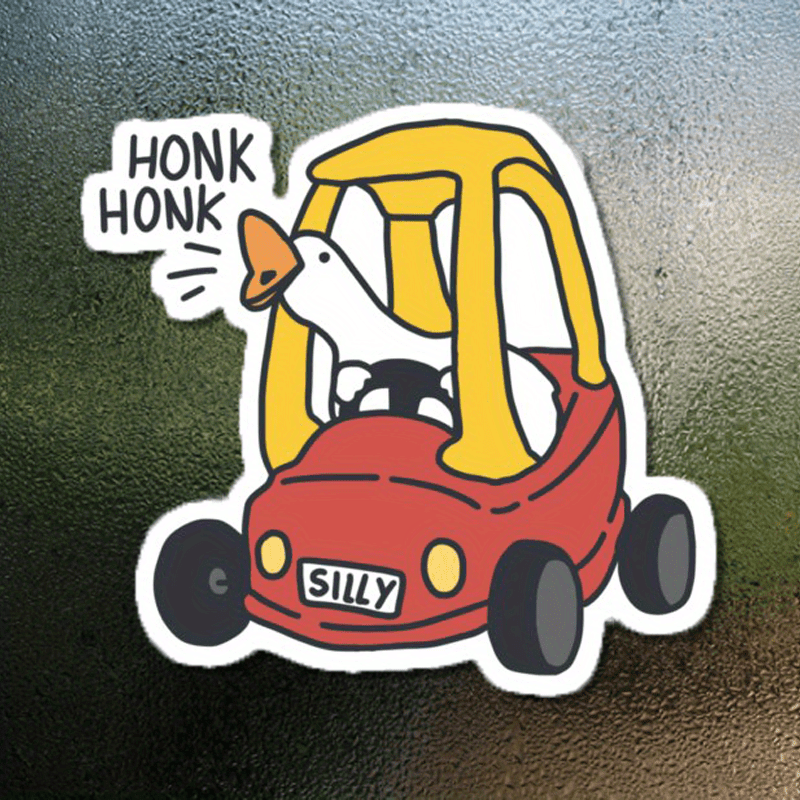 Funny Goose Anime Car Sticker – Glossy Acrylic Decal