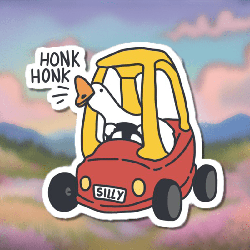 Funny Goose Anime Car Sticker – Glossy Acrylic Decal
