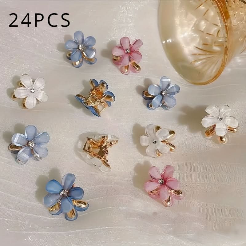 24PCS Mini Flower Hairpins - Cute Hair Accessories