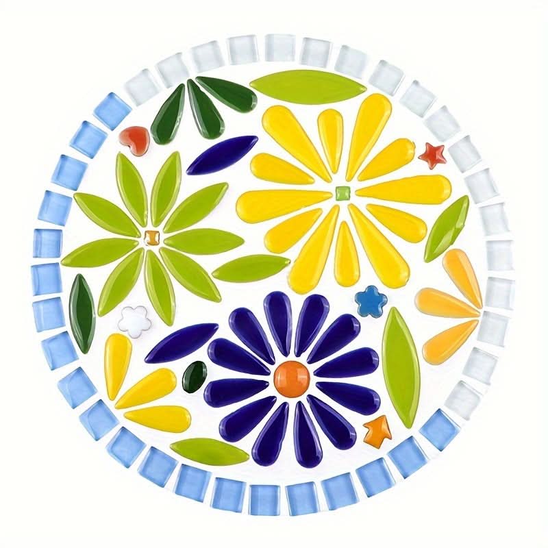 100g Pack of Vibrant Ceramic Mosaic Tiles – Droplet-Shaped, Handmade