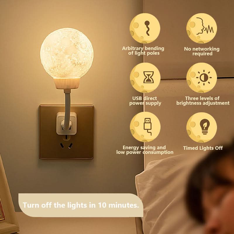 Moon Night Light with Voice-Activated LED